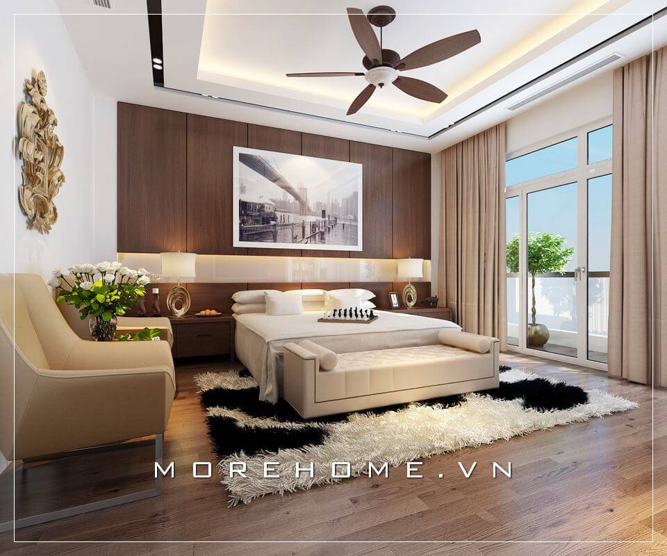 Giường ngủ biệt thự hiện đại Giường ngủ biệt thự hiện đại