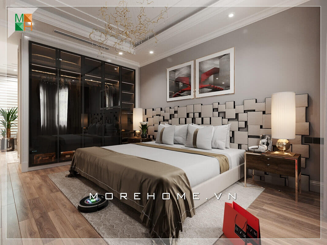 Giường ngủ biệt thự hiện đại Giường ngủ biệt thự hiện đại