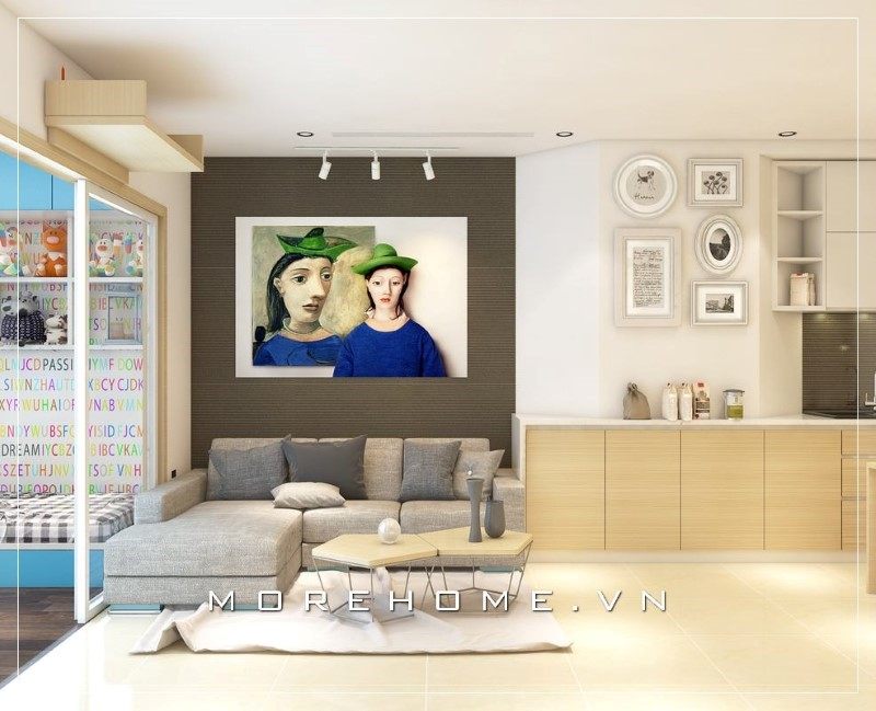 Bàn trà đôi không chỉ tiện lợi mà còn mang giá trị thẩm mỹ cao cho không gian phòng khách của căn hộ chung cư.